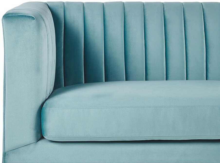 Beliani 3 vietų sofa ARVIKA aksominė mėlyna