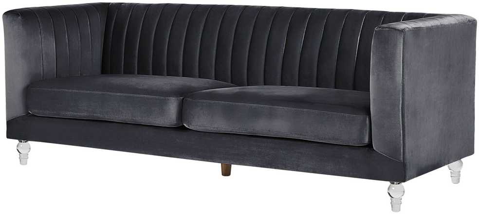 Beliani Trijų vietų sofa ARVIKA aksominė juoda