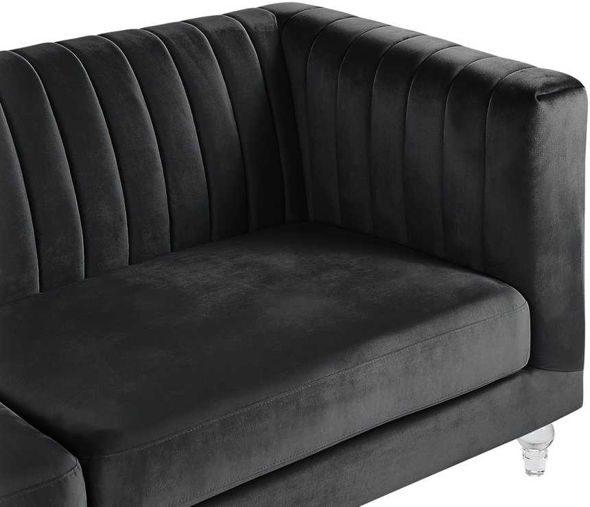 Beliani Trijų vietų sofa ARVIKA aksominė juoda