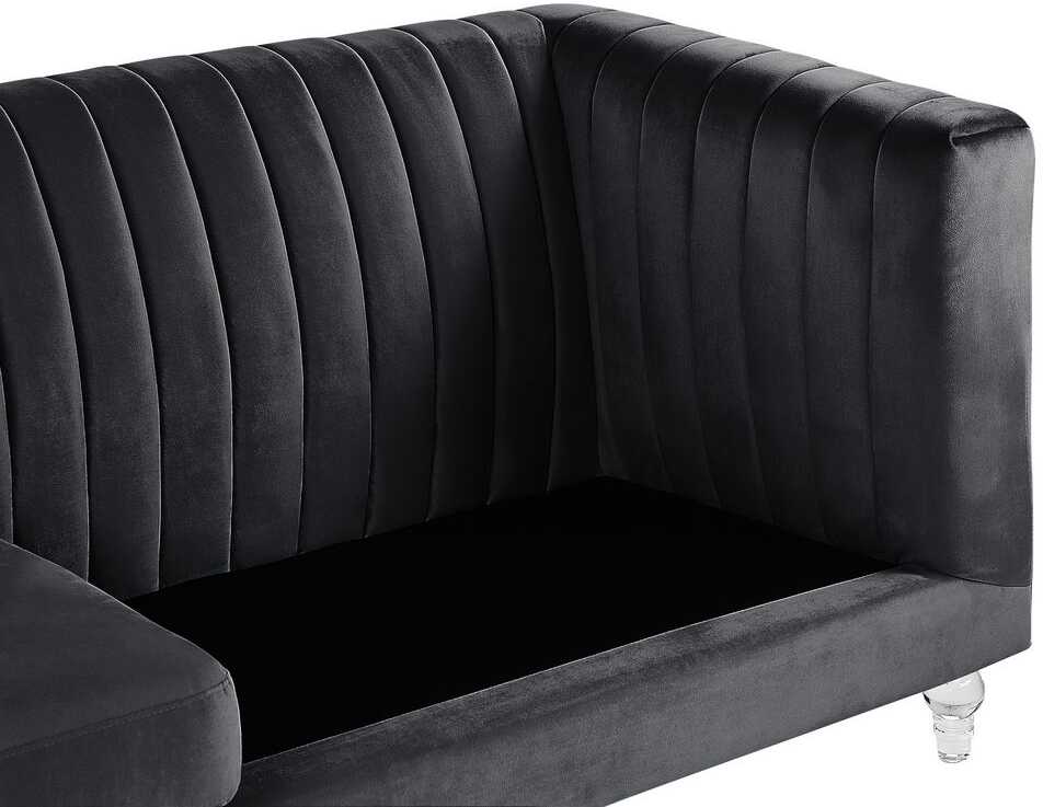 Beliani Trijų vietų sofa ARVIKA aksominė juoda