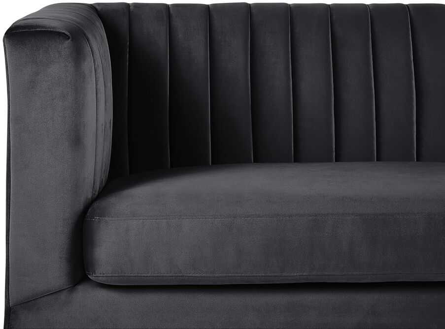 Beliani Trijų vietų sofa ARVIKA aksominė juoda