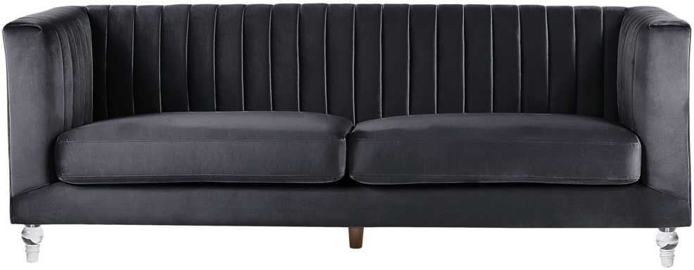 Beliani Trijų vietų sofa ARVIKA aksominė juoda