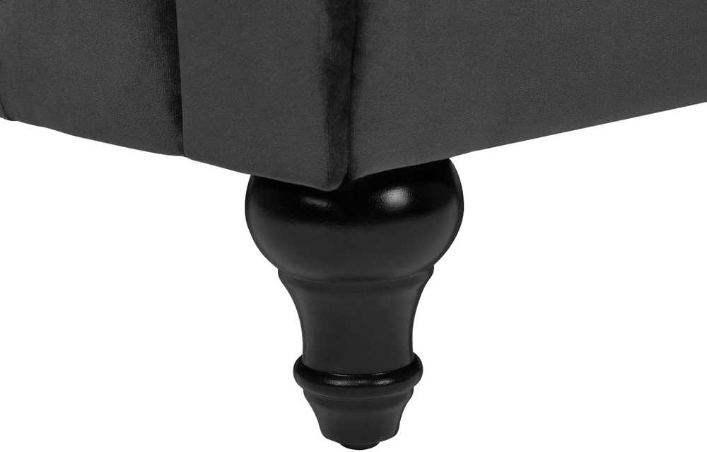 Beliani CHESTERFIELD 3 vietų sofa, veliūrinė, juoda