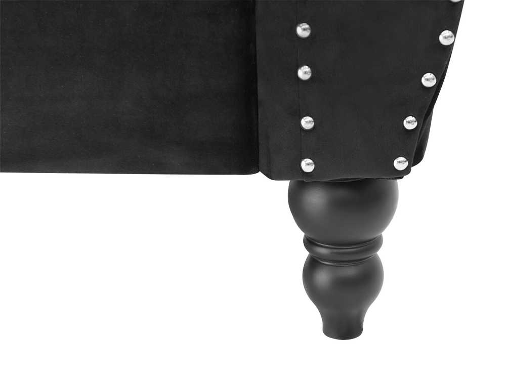 Beliani Trivietė sofa SKIEN, veliūras, juoda