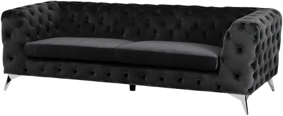Beliani Trivietė sofa SOTRA aksominė juoda