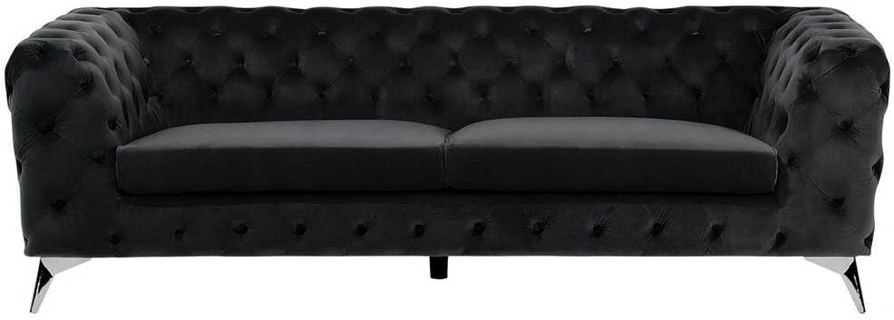 Beliani Trivietė sofa SOTRA aksominė juoda