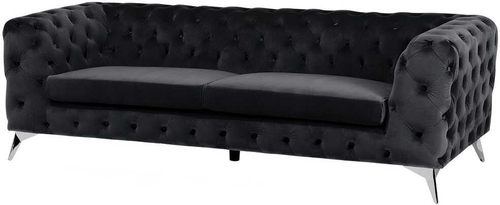 Beliani Trivietė sofa SOTRA aksominė juoda