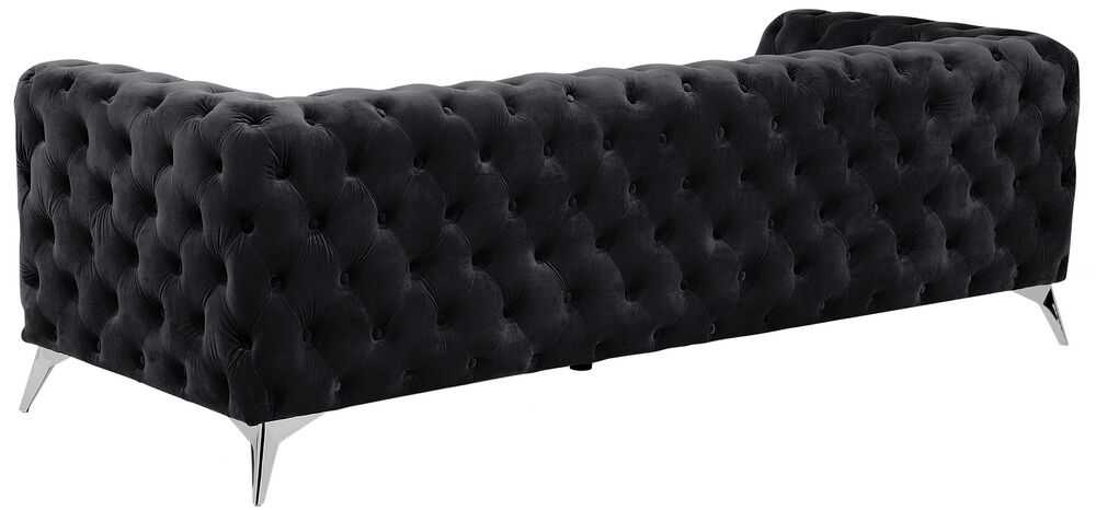 Beliani Trivietė sofa SOTRA aksominė juoda