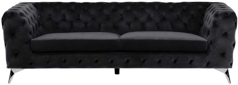 Beliani Trivietė sofa SOTRA aksominė juoda