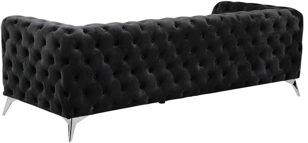 Beliani Trivietė sofa SOTRA aksominė juoda