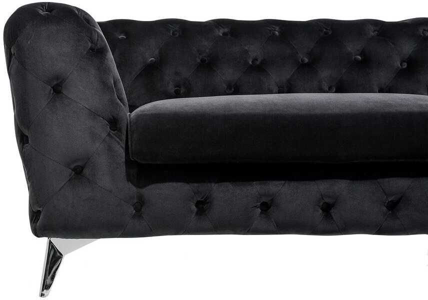 Beliani Trivietė sofa SOTRA aksominė juoda