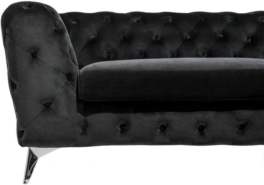 Beliani Trivietė sofa SOTRA aksominė juoda