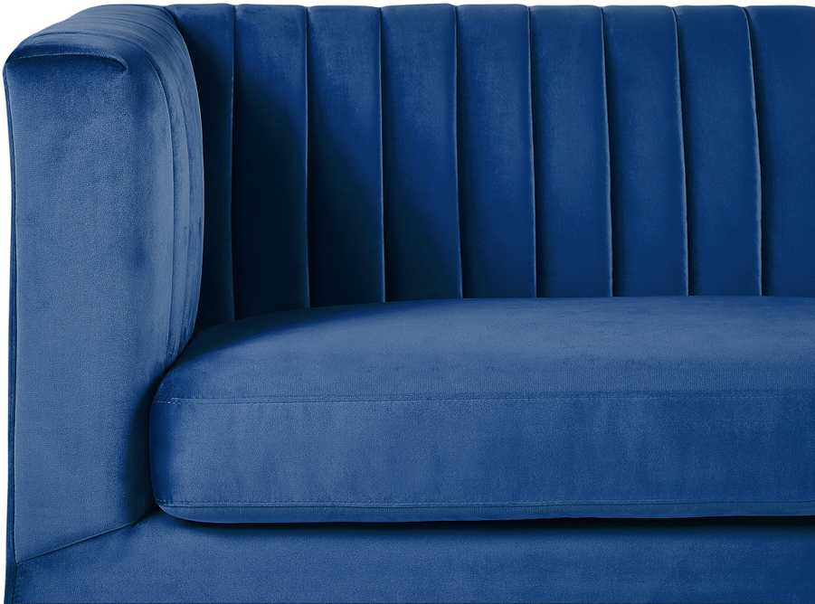 Beliani Trivietė sofa ARVIKA aksominė tamsiai mėlyna