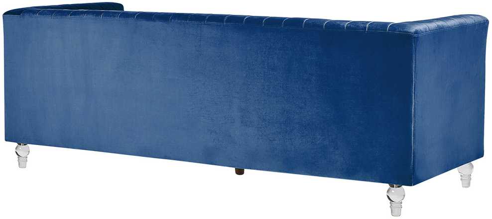 Beliani Trivietė sofa ARVIKA aksominė tamsiai mėlyna