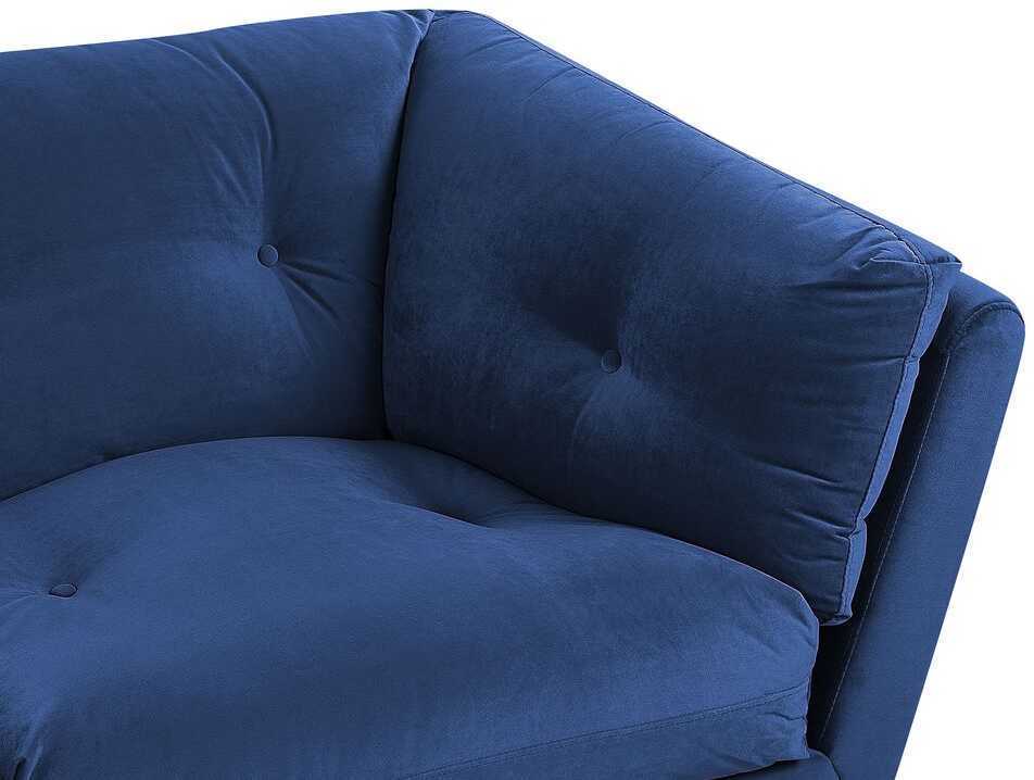Beliani 3 vietų sofa LENVIK, veliūrinė, tamsiai mėlyna