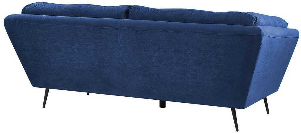 Beliani 3 vietų sofa LENVIK, veliūrinė, tamsiai mėlyna