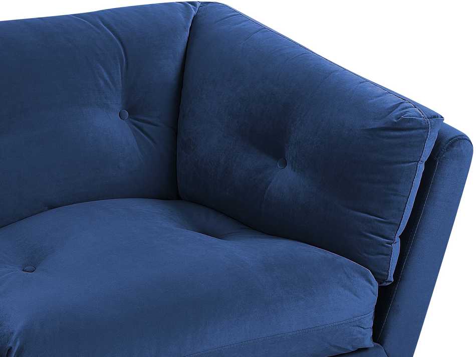 Beliani 3 vietų sofa LENVIK, veliūrinė, tamsiai mėlyna