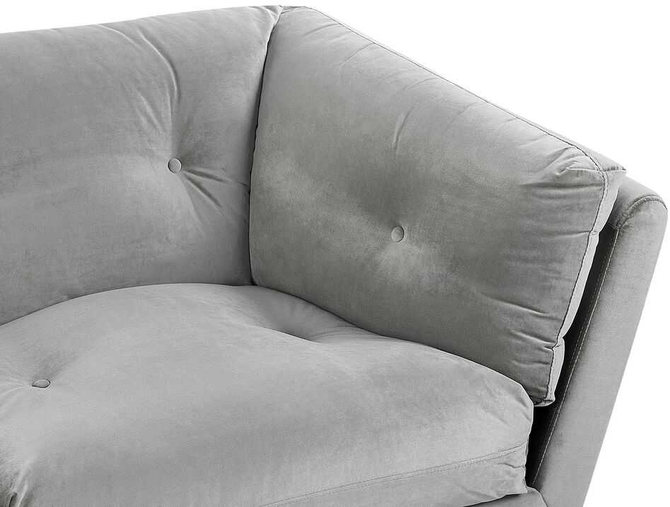 Beliani 3 vietų sofa LENVIK, veliūrinė, pilka