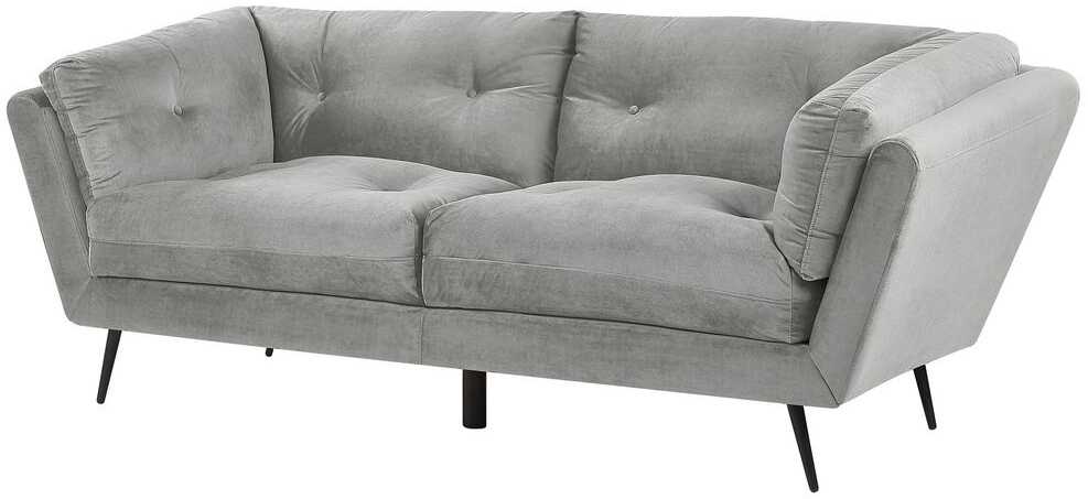 Beliani 3 vietų sofa LENVIK, veliūrinė, pilka