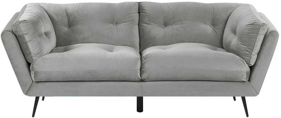 Beliani 3 vietų sofa LENVIK, veliūrinė, pilka