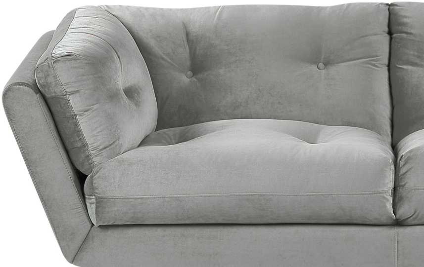 Beliani 3 vietų sofa LENVIK, veliūrinė, pilka