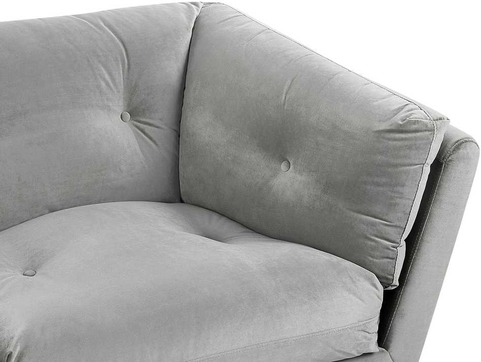 Beliani 3 vietų sofa LENVIK, veliūrinė, pilka