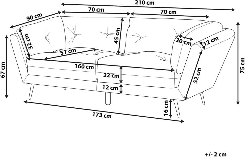 Beliani 3 vietų sofa LENVIK, veliūrinė, pilka