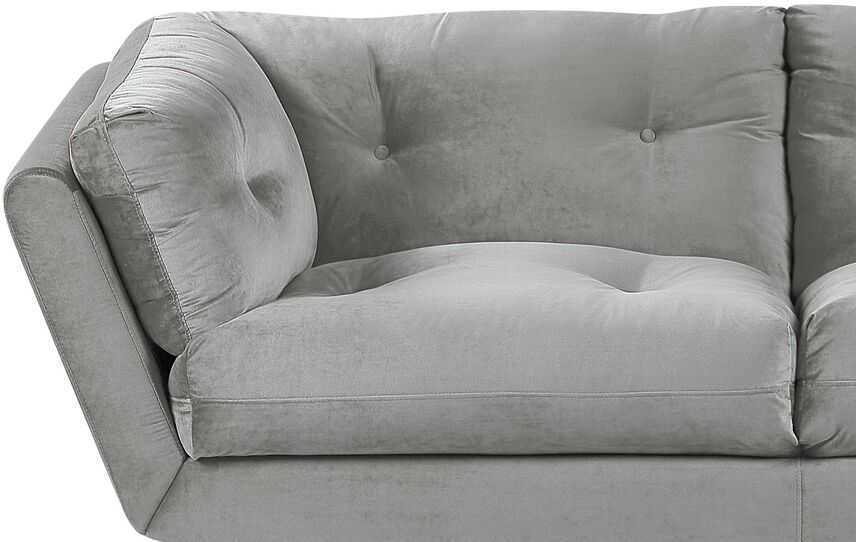 Beliani 3 vietų sofa LENVIK, veliūrinė, pilka