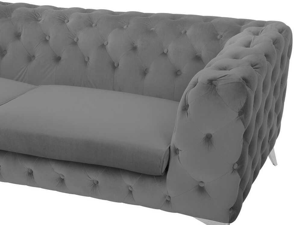 Beliani 3 vietų sofa SOTRA aksominė pilka