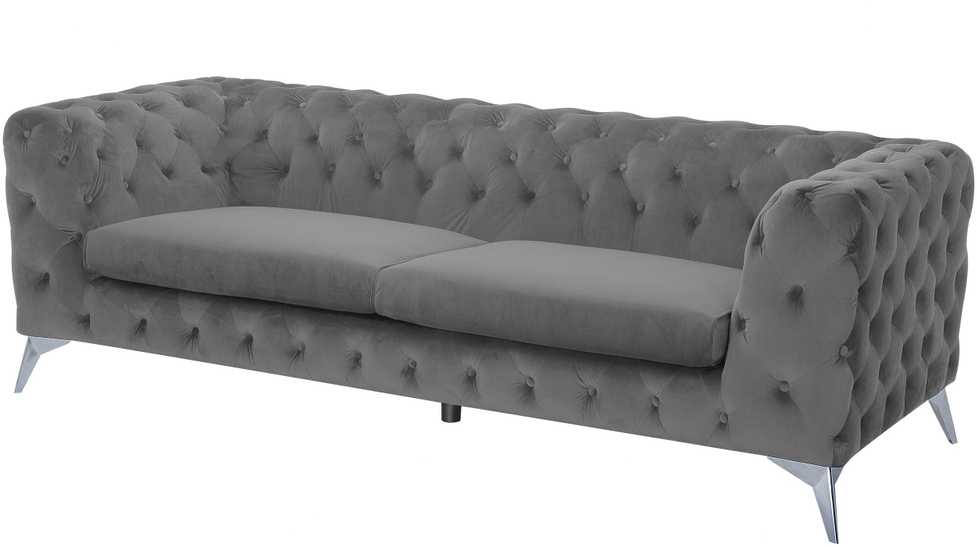 Beliani 3 vietų sofa SOTRA aksominė pilka