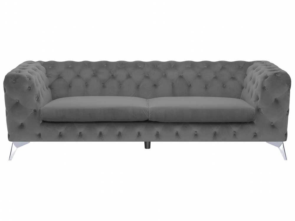 Beliani 3 vietų sofa SOTRA aksominė pilka