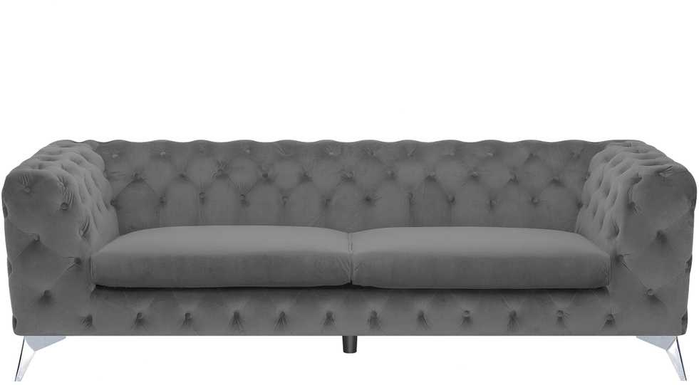 Beliani 3 vietų sofa SOTRA aksominė pilka