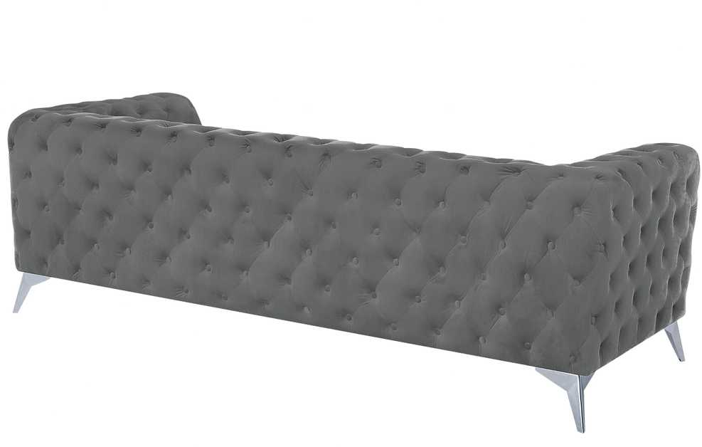 Beliani 3 vietų sofa SOTRA aksominė pilka