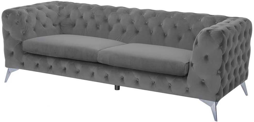 Beliani 3 vietų sofa SOTRA aksominė pilka