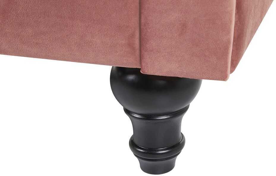 Beliani 3 vietų sofa CHESTERFIELD veliūrinė rožinė