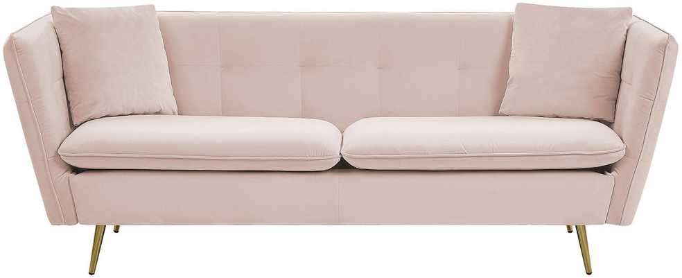 Beliani Trivietė sofa FREDERICA veliūrinė rožinė
