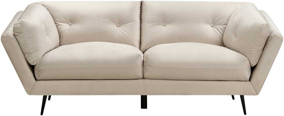 Beliani Trivietė sofa LENVIK, veliūras, smėlio spalva