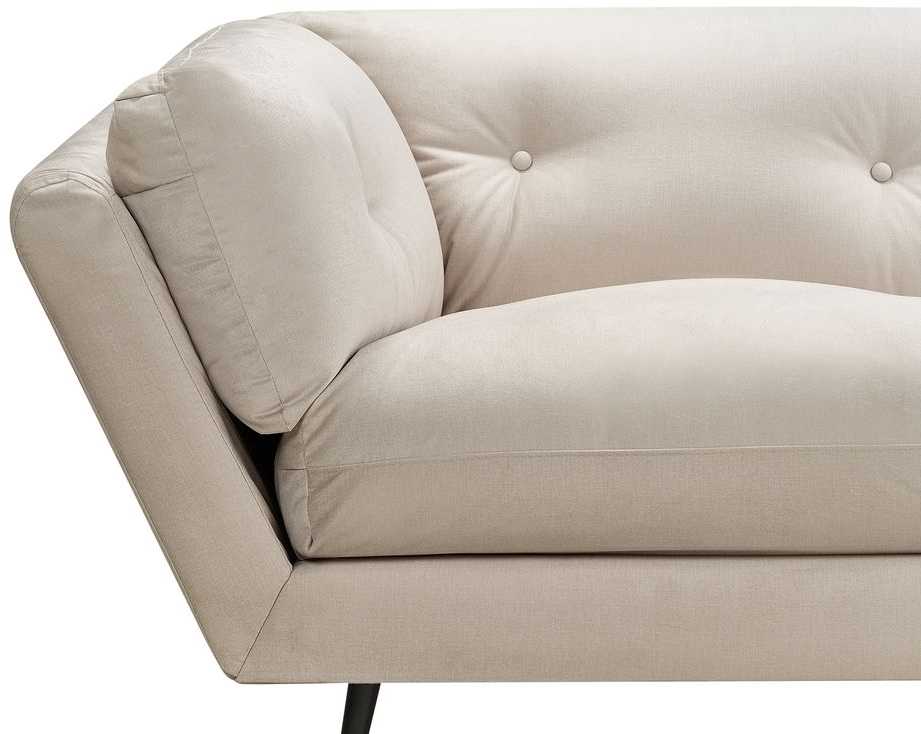 Beliani Trivietė sofa LENVIK, veliūras, smėlio spalva