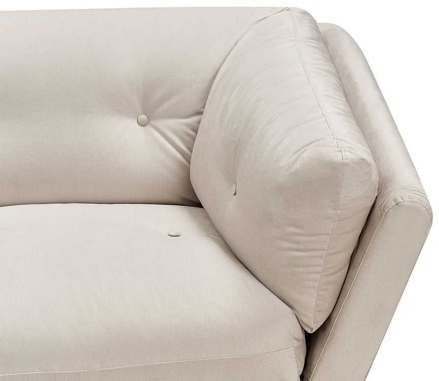 Beliani Trivietė sofa LENVIK, veliūras, smėlio spalva