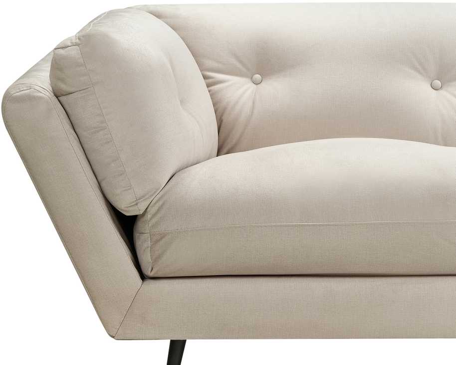 Beliani Trivietė sofa LENVIK, veliūras, smėlio spalva
