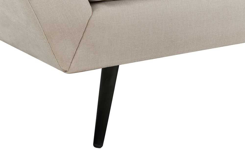 Beliani Trivietė sofa LENVIK, veliūras, smėlio spalva