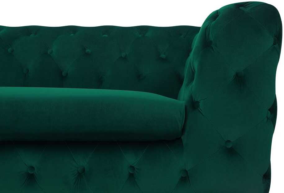 Beliani Trijų vietų sofa SOTRA, veliūras, smaragdo spalva