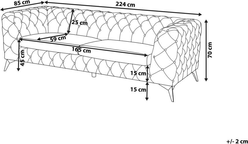 Beliani Trijų vietų sofa SOTRA, veliūras, smaragdo spalva