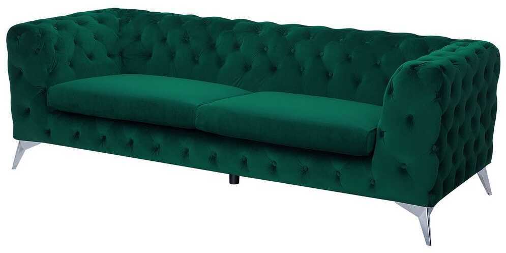 Beliani Trijų vietų sofa SOTRA, veliūras, smaragdo spalva