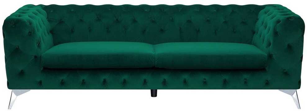 Beliani Trijų vietų sofa SOTRA, veliūras, smaragdo spalva