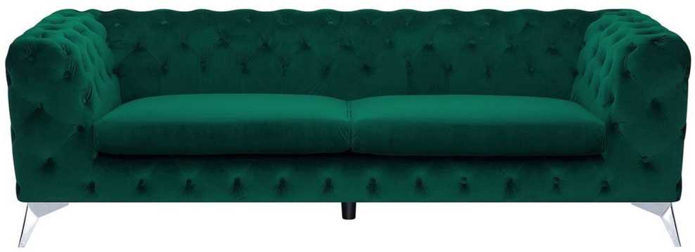 Beliani Trijų vietų sofa SOTRA, veliūras, smaragdo spalva