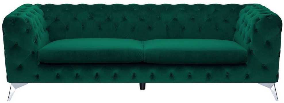 Beliani Trijų vietų sofa SOTRA, veliūras, smaragdo spalva
