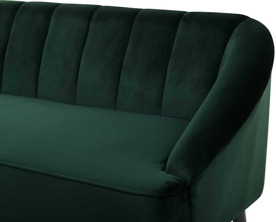 Beliani Trijų vietų sofa ALSVAG, smaragdo spalvos veliūras