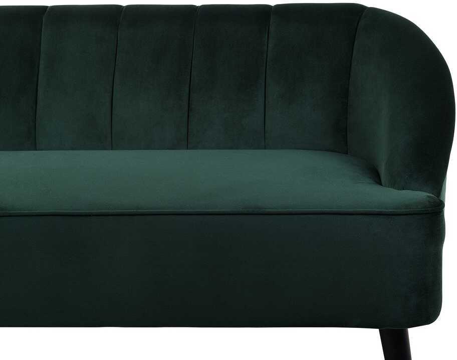 Beliani Trijų vietų sofa ALSVAG, smaragdo spalvos veliūras