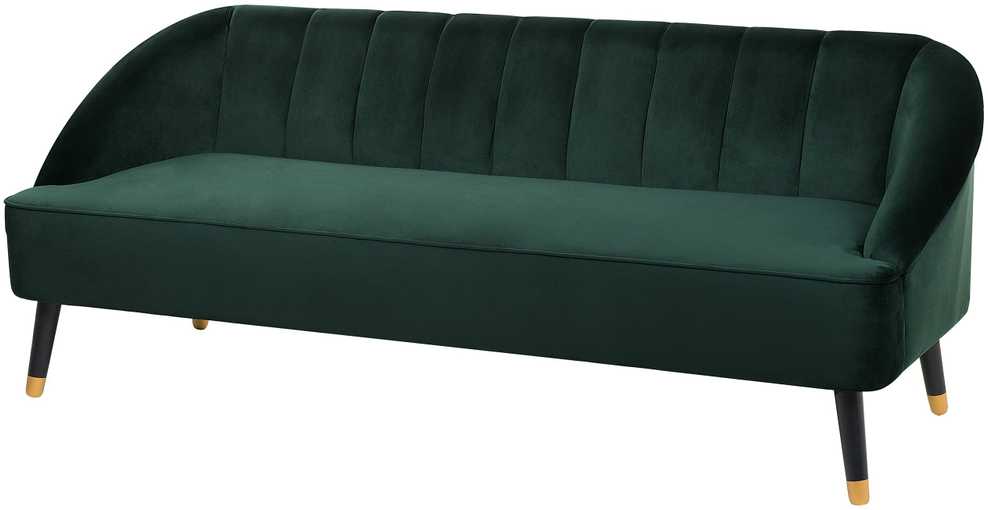 Beliani Trijų vietų sofa ALSVAG, smaragdo spalvos veliūras